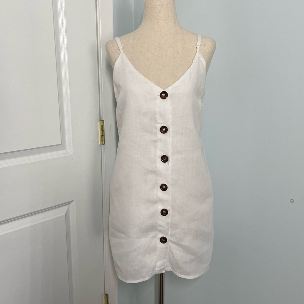 Olivia Ceous 100% Linen Essential Strap Blouse Top size M